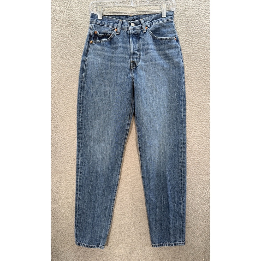 Levis Premium Jeans Womens 26x31 Blue 501 '81 High Rise Mom Jean Button Fly Y2K